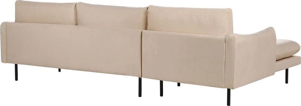Beliani 4 vietų kampinė sofa VINTERBRO, veliūras, smėlinė, dešininė