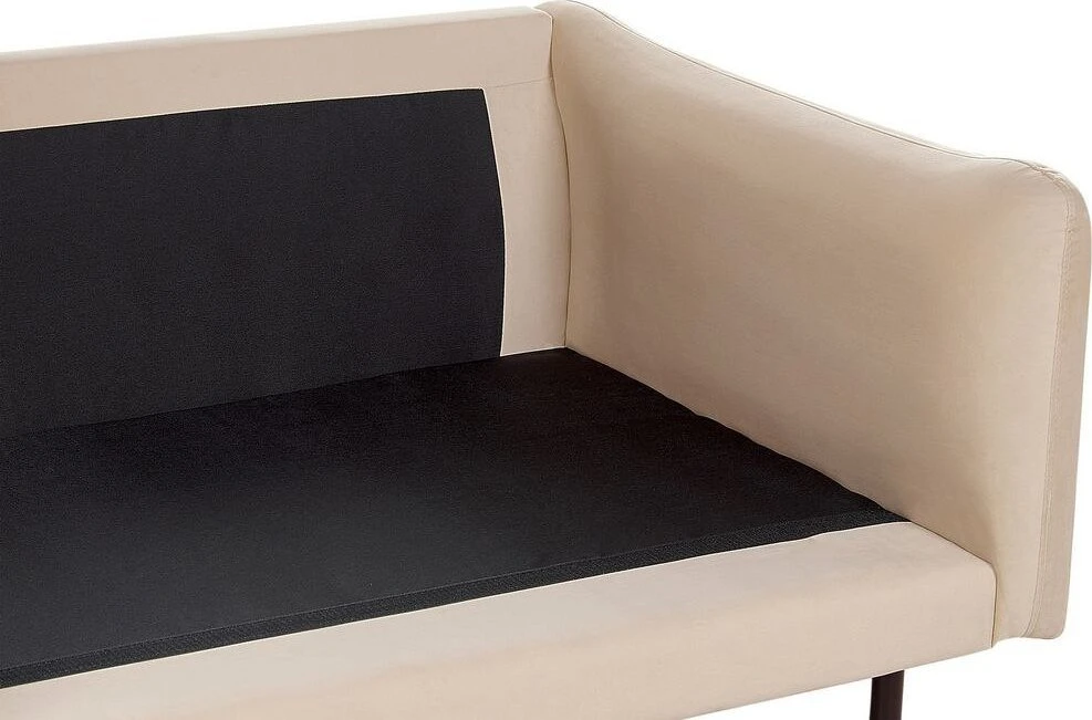 Beliani 4 vietų kampinė sofa VINTERBRO, veliūras, smėlinė, dešininė