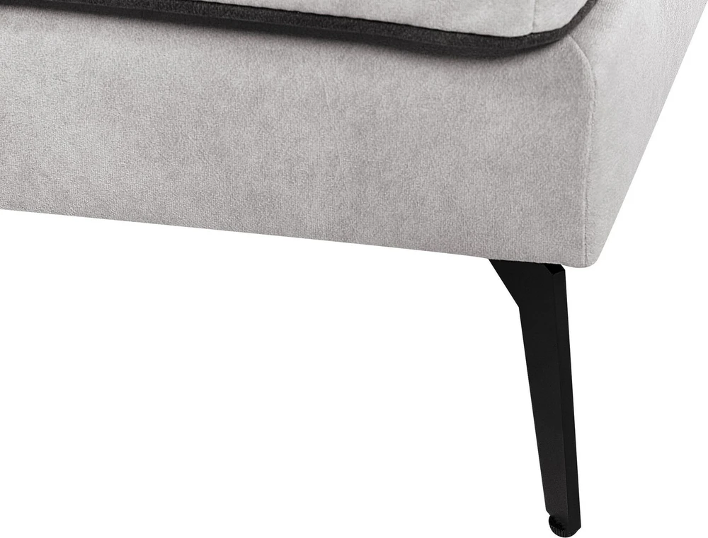 Beliani Trivietė kampinė sofa ALTAN, veliūras, šviesiai pilka, dešininė