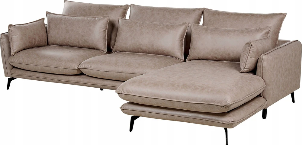 Beliani Trivietė kampinė sofa GALLO, eco zomšas, šviesiai ruda, kairinė
