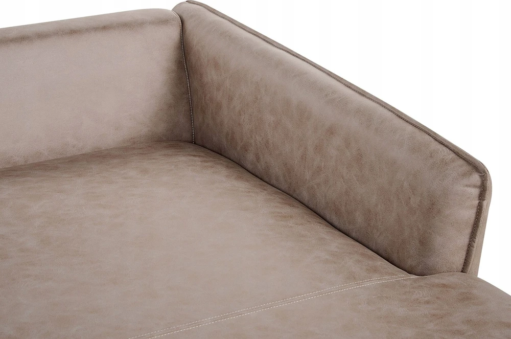 Beliani Trivietė kampinė sofa GALLO, eco zomšas, šviesiai ruda, kairinė