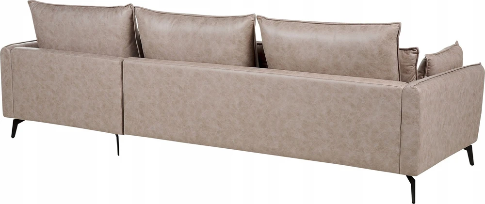 Beliani Trivietė kampinė sofa GALLO, eco zomšas, šviesiai ruda, kairinė