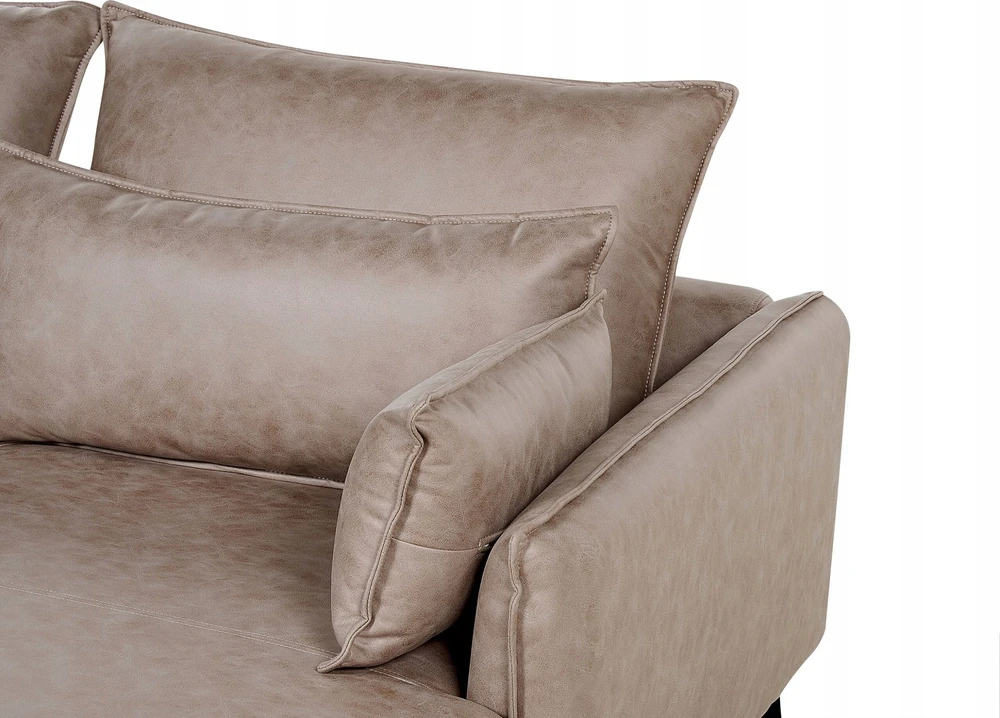 Beliani Trivietė kampinė sofa GALLO, eco zomšas, šviesiai ruda, kairinė