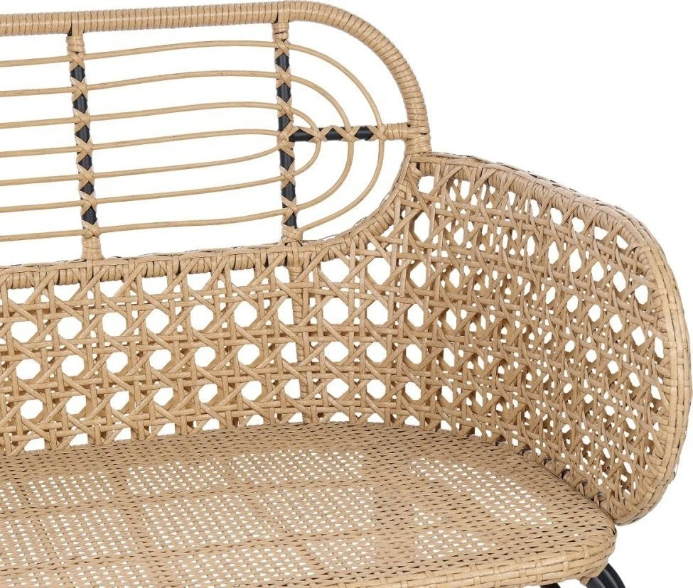 Sofa Beliani Sodo suoliukas su pagalve PRATELLO 122 cm, technorotangas, natūrali spalva
