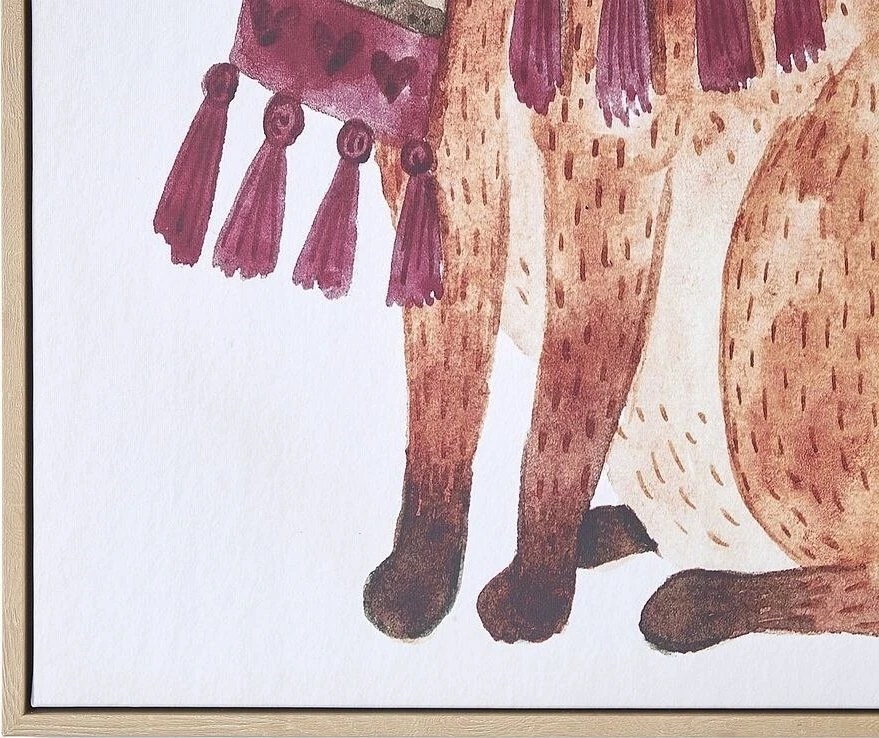 Beliani Drobė MUCCIA su gyvūno motyvu 63 x 99 cm ruda