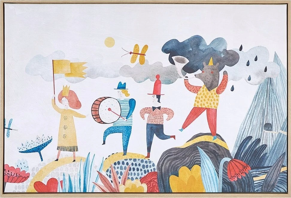 Beliani Drobė BIBBIENA su vaikišku motyvu 63 x 99 cm, spalvota