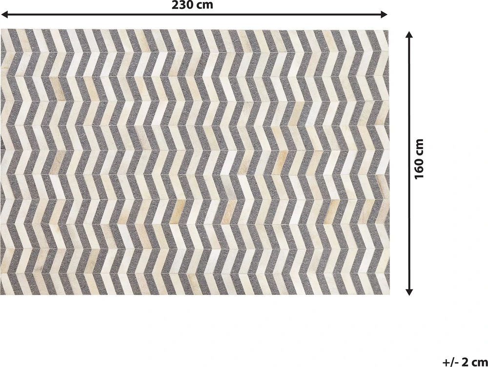 Beliani Kilimas BAGGOZE tamsiai pilkas 160 x 230 cm natūrali oda