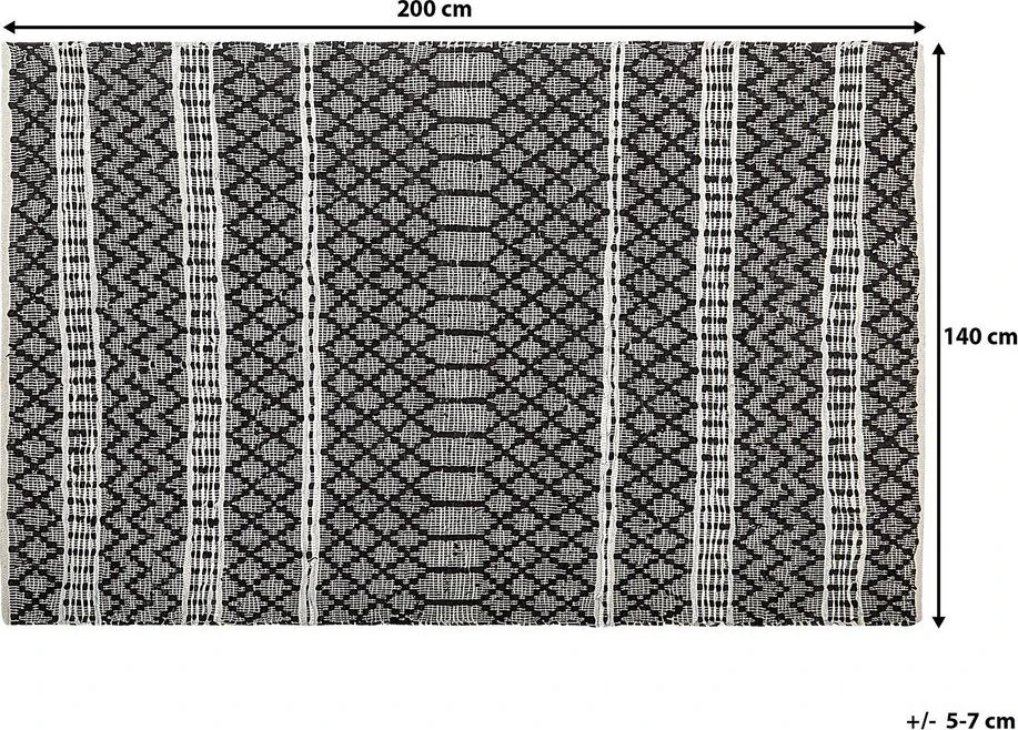 Beliani Kilimas FEHIMLI juodas 140 x 200 cm iš natūralios odos