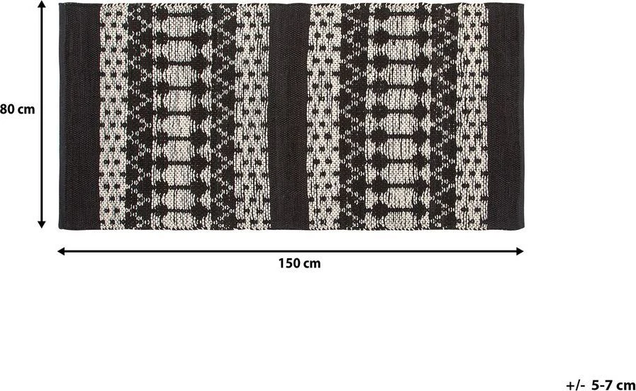 Beliani Kilimas SOKUN Juodas 80 x 150 cm Natūrali oda