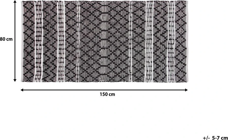 Beliani Kilimas FEHIMLI juodas 80 x 150 cm natūrali oda
