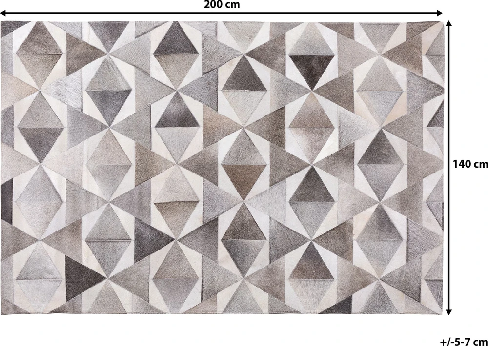Beliani Kilimas ALAKA pilkas 140 x 200 cm natūrali oda