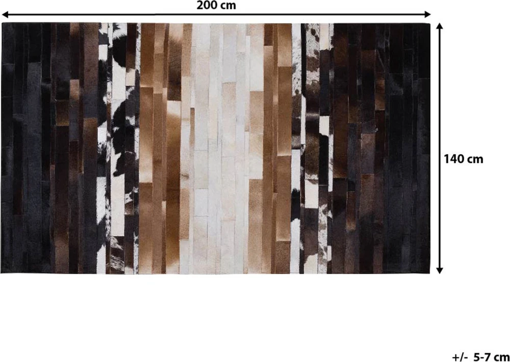 Beliani Kilimas DALYAN Rudas 140 x 200 cm Natūrali oda
