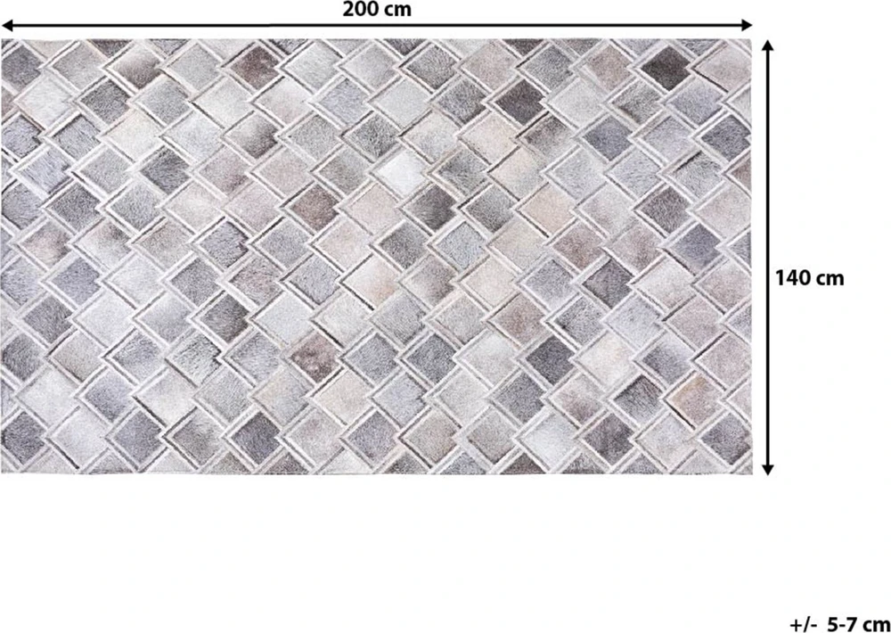 Beliani Kilimas AGACLI pilkas 140 x 200 cm iš natūralios odos