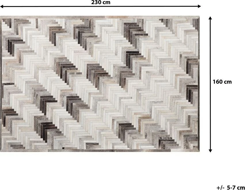Beliani Kilimas ARSUZ pilkas 140 x 200 cm Natūrali oda