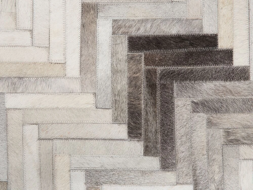 Beliani Kilimas ARSUZ pilkas 140 x 200 cm Natūrali oda