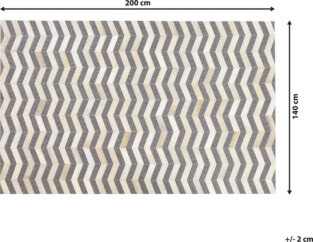 Beliani Kilimas BAGGOZE tamsiai pilkas 140 x 200 cm Natūrali oda