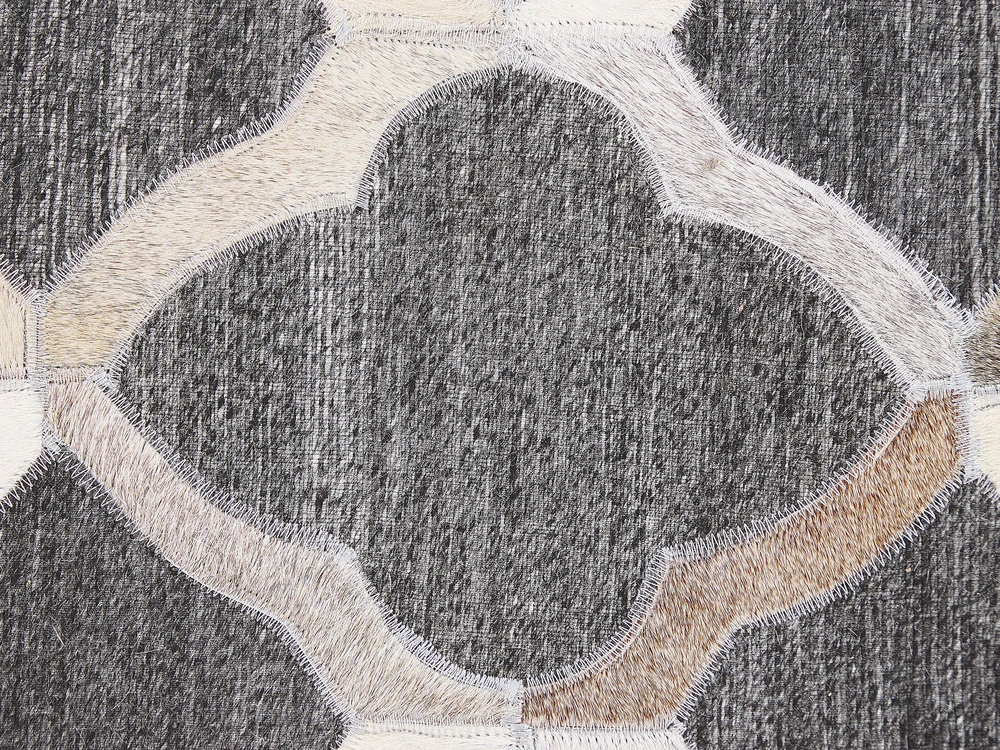 Beliani Kilimas ROLUNAY tamsiai pilkas 140 x 200 cm natūrali oda