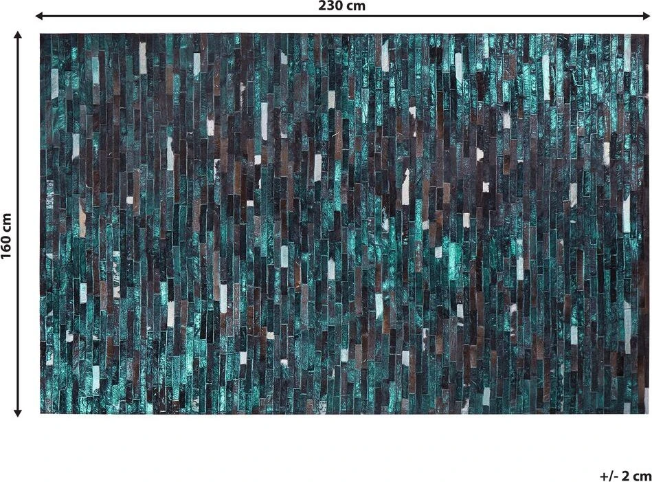 Beliani Kilimas KISIR, tamsiai rudas, 160 x 230 cm, natūrali oda