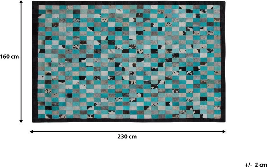 Beliani Kilimas NIKFER turkis spalvos 160 x 230 cm natūrali oda