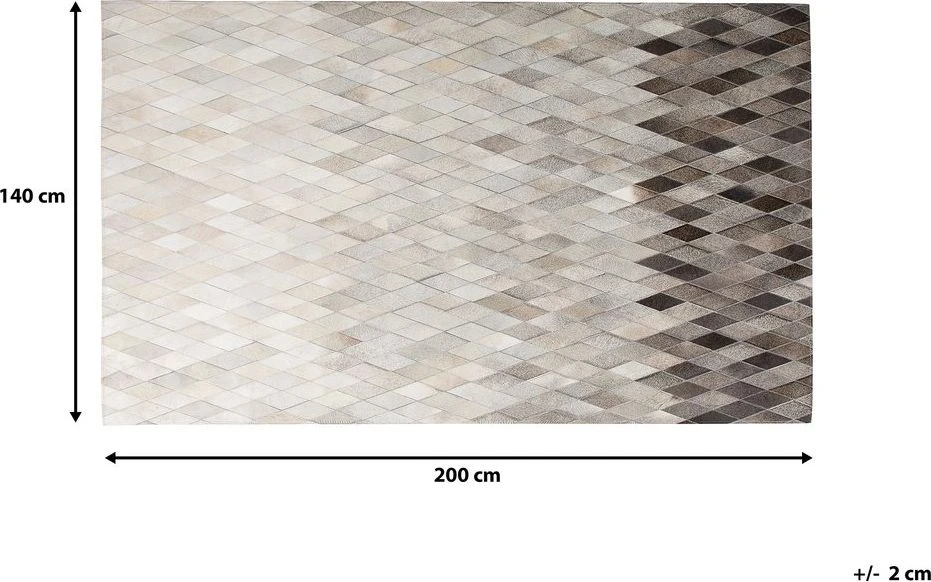 Beliani Kilimas MALDAN smėlio spalvos 140 x 200 cm Natūrali oda