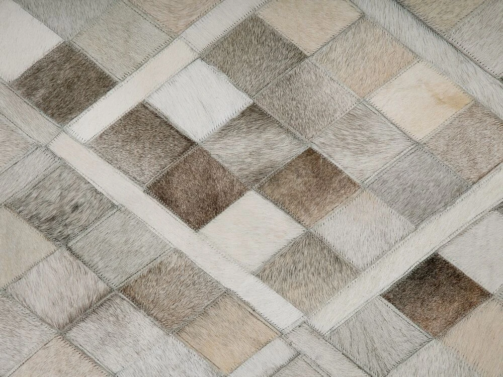 Beliani Kilimas HIRKA pilkas 140 x 200 cm iš natūralios odos