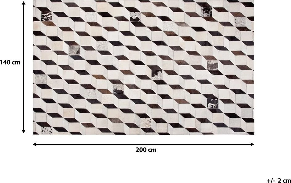 Beliani Kilimas ALPKOY baltos spalvos 140 x 200 cm iš natūralios odos