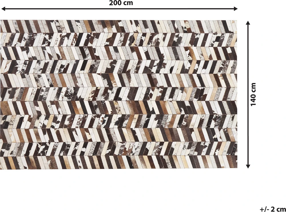 Beliani Kilimas AKYELE rudas 140 x 200 cm iš natūralios odos
