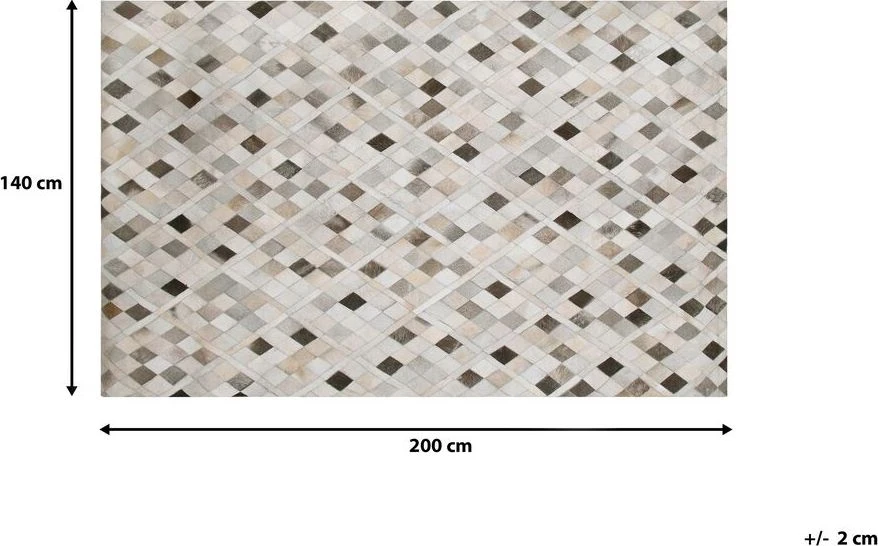 Beliani Kilimas HIRKA pilkas 140 x 200 cm iš natūralios odos