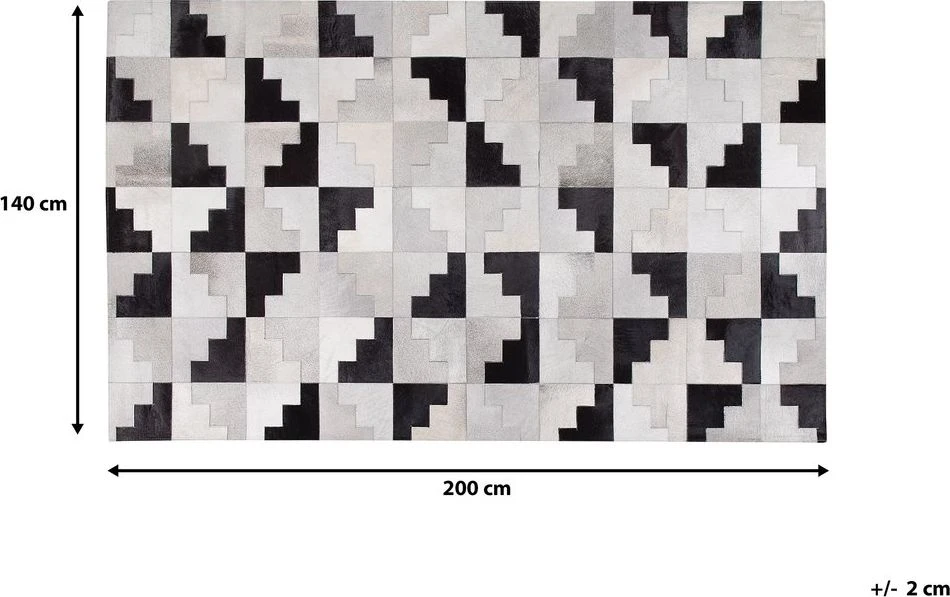Beliani Kilimas EFIRLI pilkas 140 x 200 cm natūrali oda