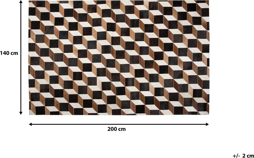 Beliani Kilimas ALPKOY Rudo spalvos 140 x 200 cm Natūrali oda