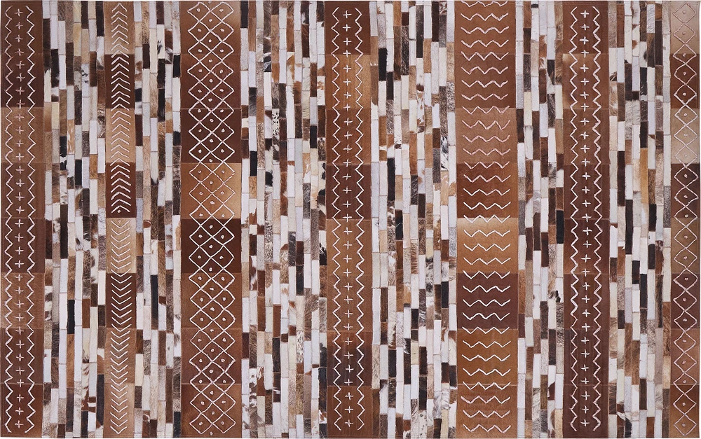 Beliani Kilimas HEREKLI rudas 140 x 200 cm natūrali oda