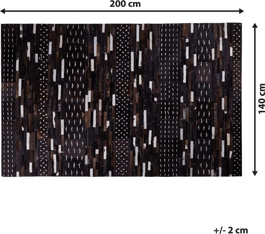 Beliani Kilim AKSEKI tamsiai rudas 140 x 200 cm iš natūralios odos