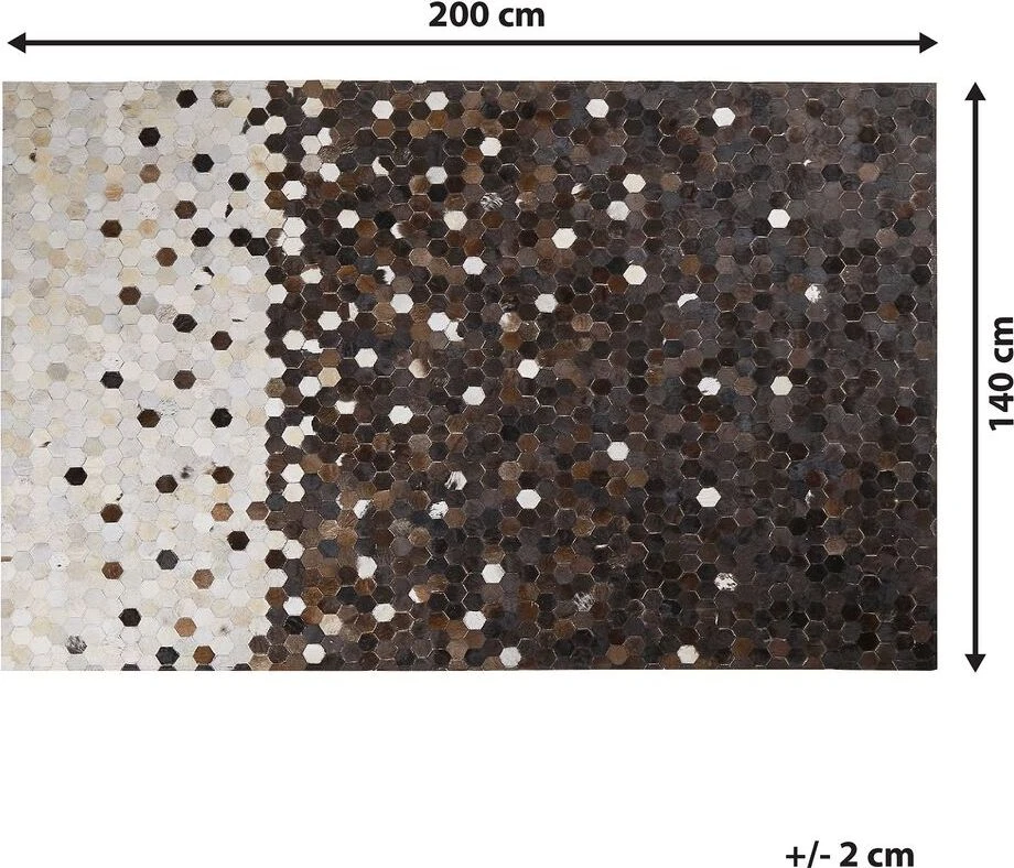Beliani Kilimas EYIM rudas 140 x 200 cm natūrali oda