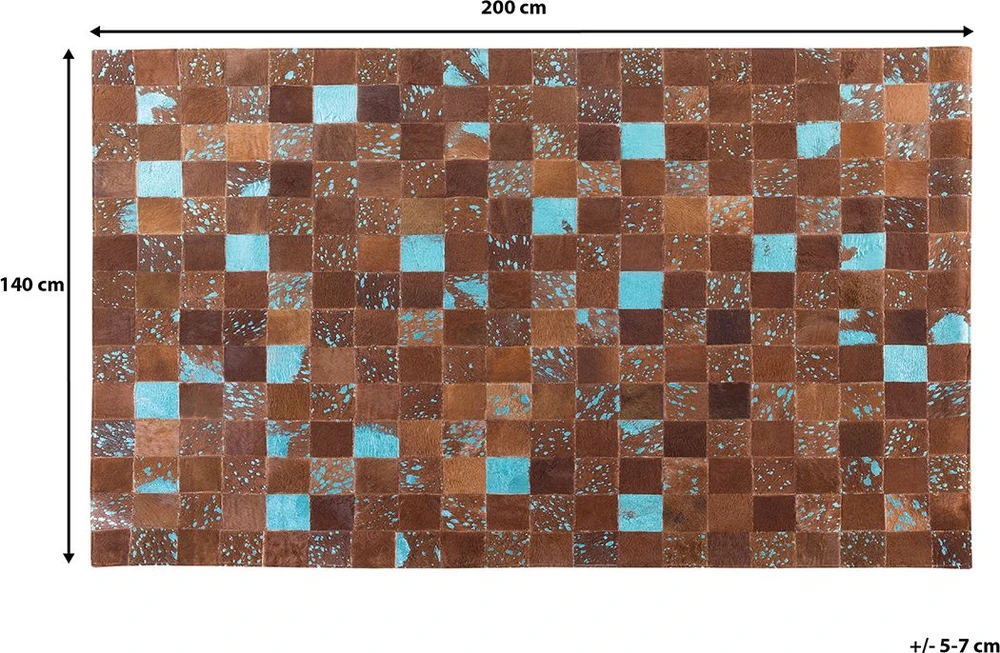 Beliani ALIAGA kilimas rudo spalvos 140 x 200 cm iš natūralios odos