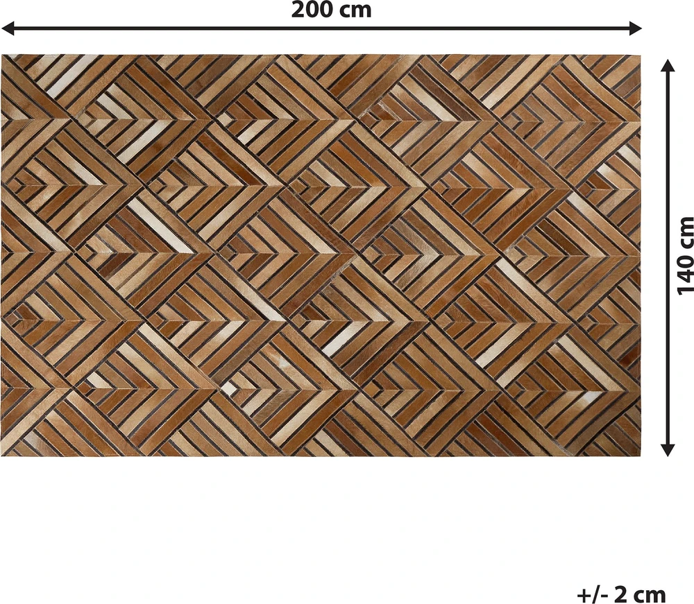 Beliani Kilimas TEKIR rudas 140 x 200 cm natūrali oda