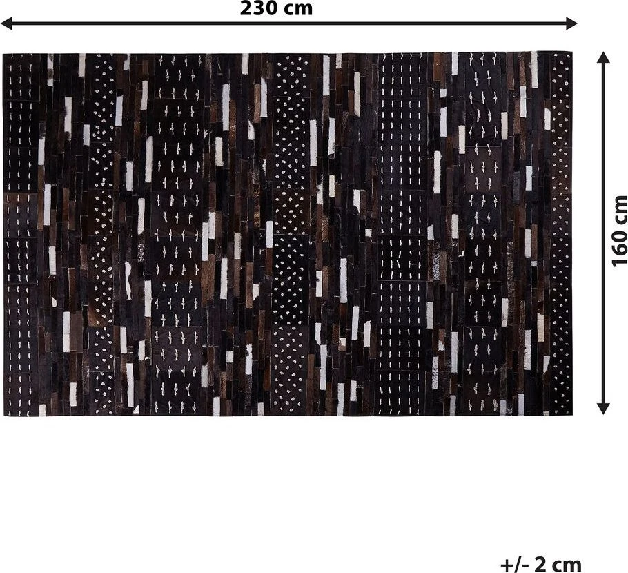 Beliani Kilimas AKSEKI tamsiai rudas 160 x 230 cm natūrali oda