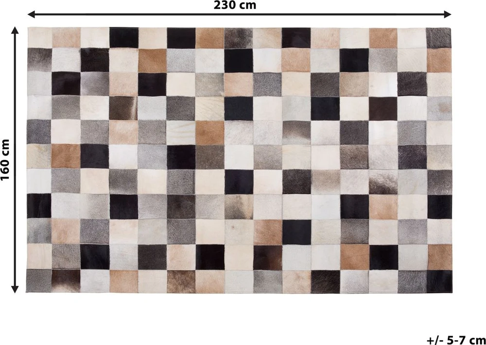 Beliani Kilim SOKE spalvotas 160 x 230 cm natūrali oda
