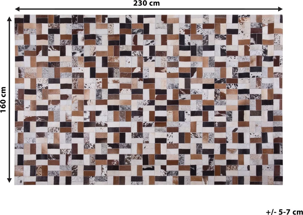 Beliani Kiliminis CESME spalvotas 160 x 230 cm natūrali oda