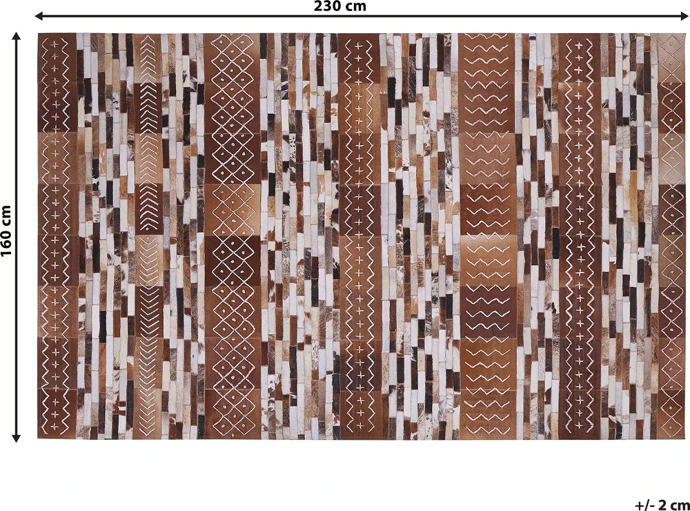 Beliani Kilimas HEREKLI rudas 160 x 230 cm natūrali oda