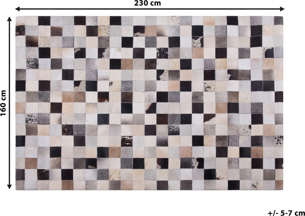 Beliani Kilimas RIZE spalvingas 160 x 230 cm natūrali oda