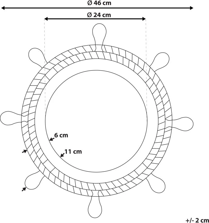Beliani Sieninis veidrodis GORMAZ 46 cm rudas