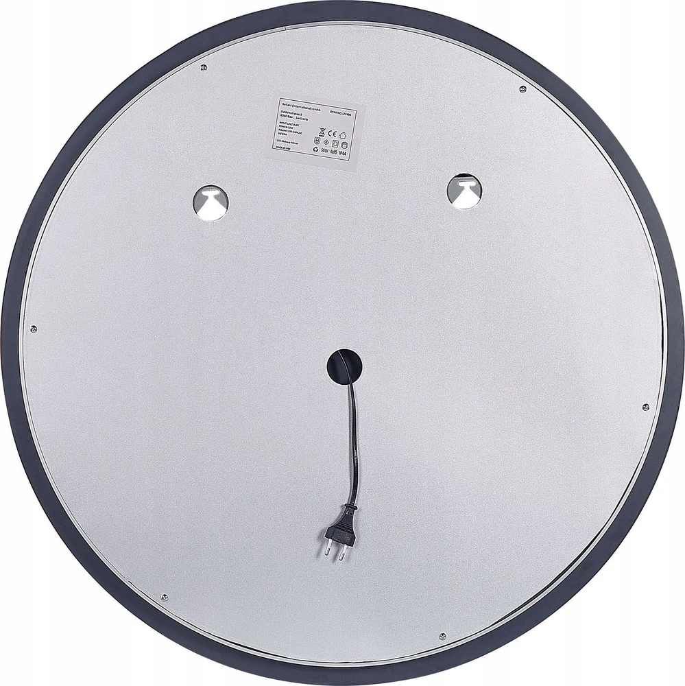 Beliani Vonios veidrodis LED DEAUVILLE 79 cm 79 cm sidabrinis