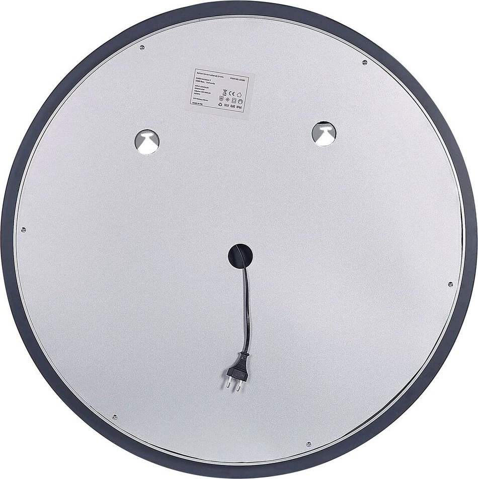 Beliani Voninis veidrodis LED COURSEULLES 79 cm 79 cm sidabrinis