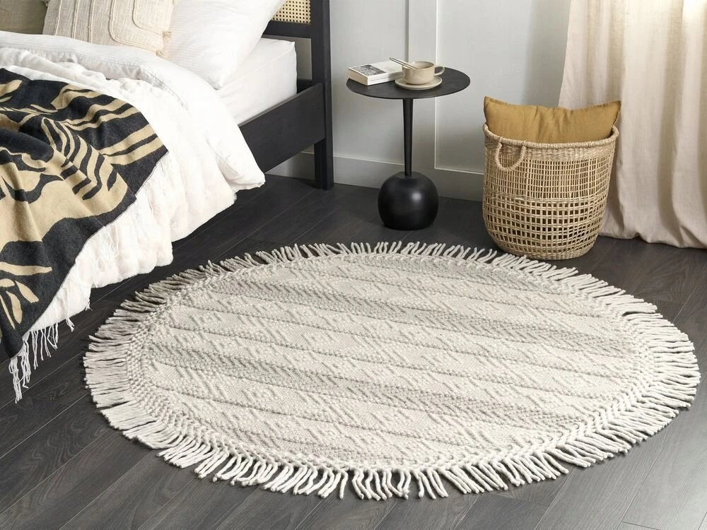Beliani Kilimas BALTALAR smėlio spalvos ø 140 cm vilnonis
