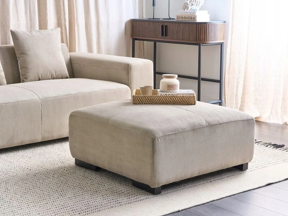 Beliani Otomana LUNGO velveting smėlio spalvos