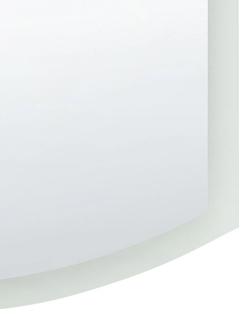 Beliani Vonios veidrodis su LED apšvietimu BEZIERS 60 cm 78 cm sidabrinės spalvos
