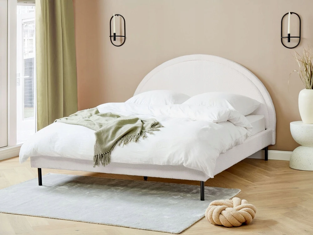 Beliani Boucle lova MARGUT 160 x 200 cm, balta