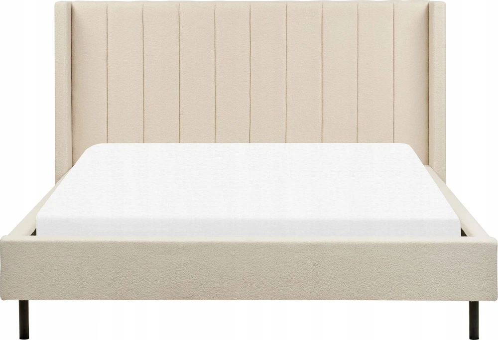 Beliani Boucle lova VILLETTE 160 x 200 cm, smėlio spalvos