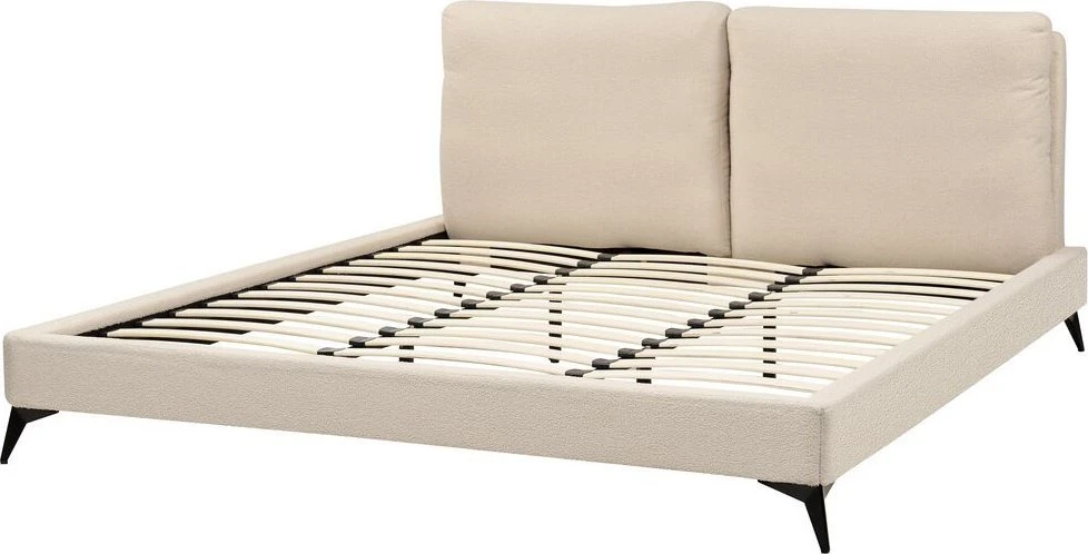 Beliani Lova MELLE, 180 x 200 cm, smėlio spalvos boucle audinys