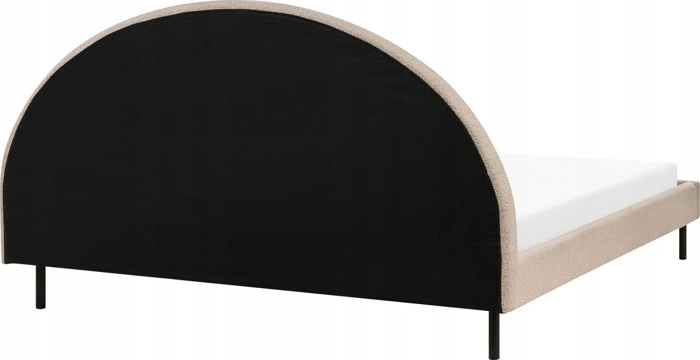Beliani Bouclé lova MARGUT 180 x 200 cm smėlio spalvos